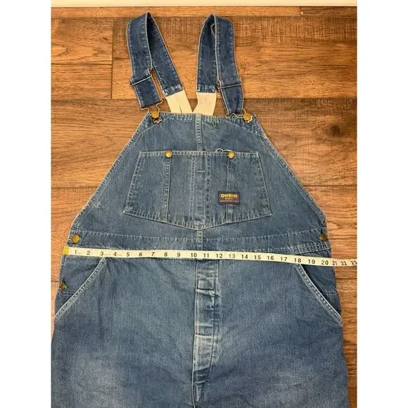 Vintage Oshkosh B'Gosh Union Made Sanforized Jean Overall Men Grunge 42x28 USA